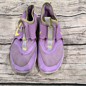 Nike Kids Purple and Yellow Flex Runners; Slip On Sneakers Size 2.5